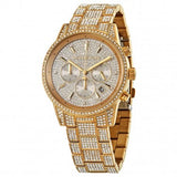 Michael Kors Ritz Three-Hand Glitz Crystals Gold Dial Gold Steel Strap Watch for Women - MK6747 Buy Now By Michael Kors