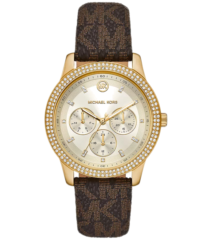 Michael Kors Tibby Multifunction Gold Dial Brown Leather Strap Watch For Women - MK6966 Buy Now By Michael Kors