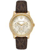 Michael Kors Tibby Multifunction Gold Dial Brown Leather Strap Watch For Women - MK6966 Buy Now By Michael Kors