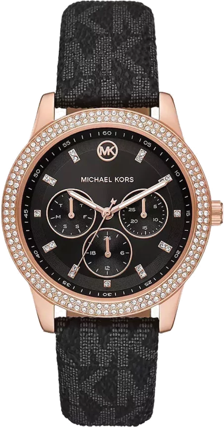 Michael Kors Tibby Multifunction Black Dial Black Leather Strap Watch For Women - MK6968 Buy Now By Michael Kors