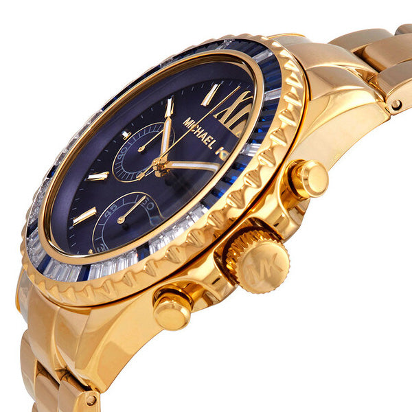 Michael Kors Everest Chronograph Blue Dial Gold Steel Strap Watch For Women - MK6971 Buy Now By Michael Kors