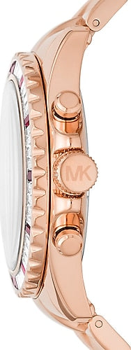 Michael Kors Everest Chronograph Black Dial Rose Gold Steel Strap Watch for Women - MK6972 Buy Now By Michael Kors