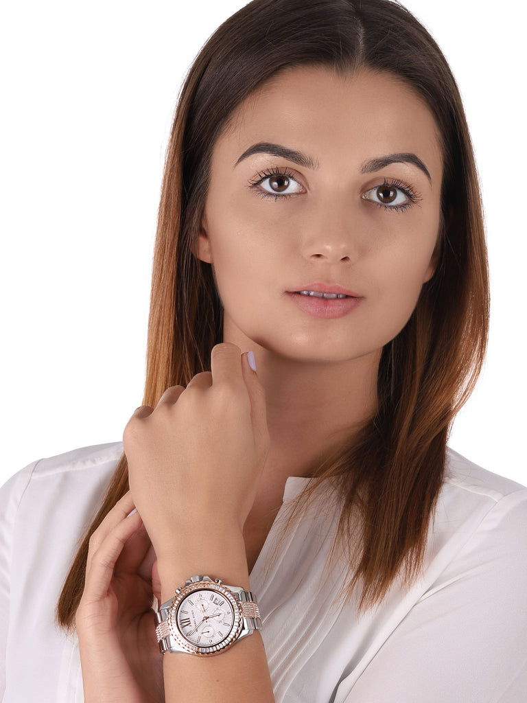 Michael Kors Everest Chronograph Silver Dial Two Tone Steel Strap Watch For Women - MK6975 Buy Now By Michael Kors
