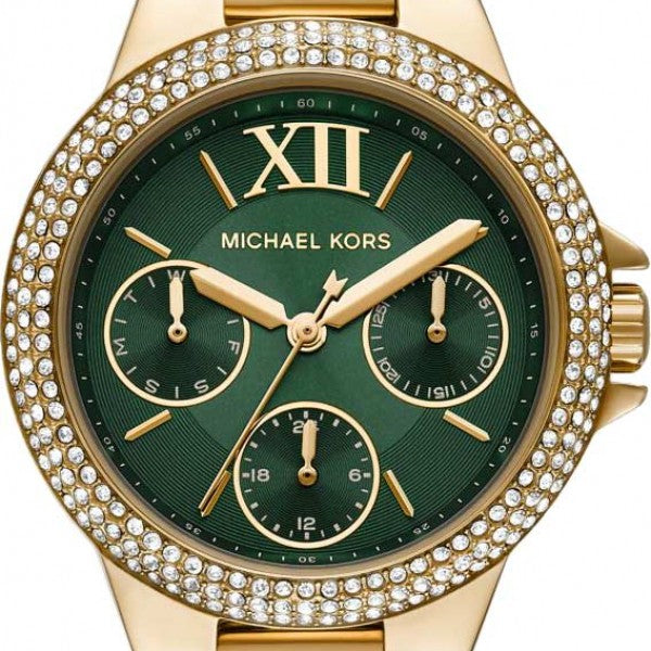 Michael Kors Camille Multifunction Green Dial Gold Steel Strap Watch For Women - MK6981 Buy Now By Michael Kors