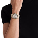 Michael Kors Lennox Three Hand Crystals White Dial Gold Steel Strap Watch For Women - MK6991 Buy Now By Michael Kors