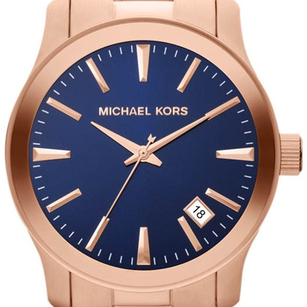 Michael Kors Runway Blue Dial Rose Gold Stainless Steel Strap Watch for Women - MK7065 Buy Now By Michael Kors