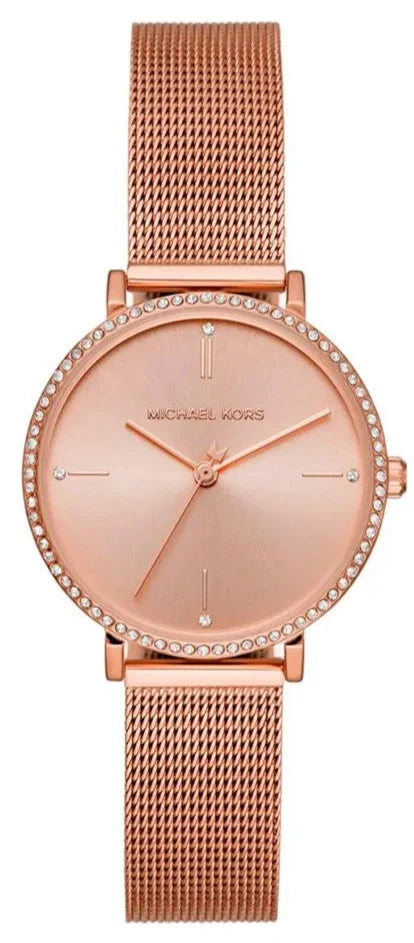 Michael Kors Mini Jayne Crystals Rose Gold Dial Rose Gold Mesh Strap Watch for Women - MK7122 Buy Now By Michael Kors