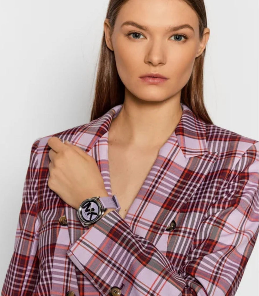 Michael Kors Janelle Three Hand Purple Dial Purple Rubber Strap Watch For Women - MK7143 Buy Now By Michael Kors