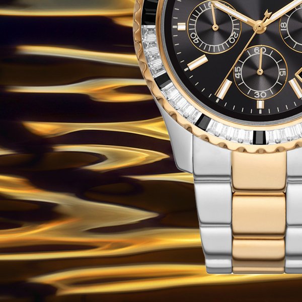 Michael Kors Everest Chronograph Black Dial Two Tone Steel Strap Watch For Women - MK7209 Buy Now By Michael Kors