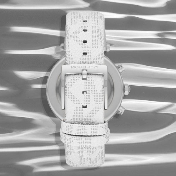 Michael Kors Parker Chronograph White Dial White Leather Strap Watch For Women - MK7226 Buy Now By Michael Kors