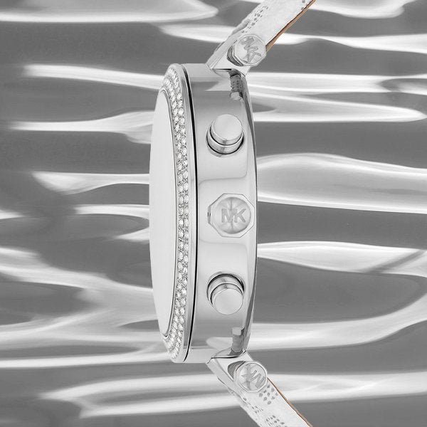 Michael Kors Parker Chronograph White Dial White Leather Strap Watch For Women - MK7226 Buy Now By Michael Kors