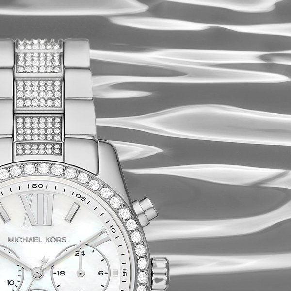 Michael Kors Lexington Chronograph White Dial Silver Steel Strap Watch For Women - MK7243 Buy Now By Michael Kors