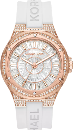Michael Kors Lennox Three-Hand Crystals Dial White Silicone Strap Watch For Women - MK7248 Buy Now By Michael Kors