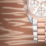 Michael Kors Bradshaw Chronograph White Dial Two Tone Steel Strap Watch For Women - MK7258 Buy Now By Michael Kors