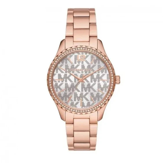 Michael Kors Layton Three Hand Silver Dial Rose Gold Steel Strap Watch For Women - MK7297 Buy Now By Michael Kors