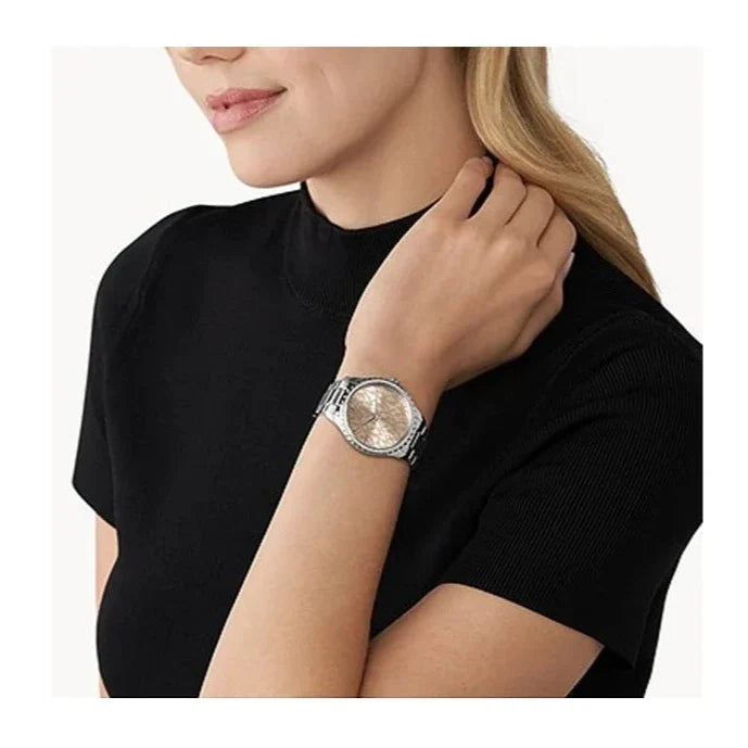 Michael Kors Layton Three Hand Pink Dial Silver Steel Strap Watch For Women - MK7298 Buy Now By Michael Kors