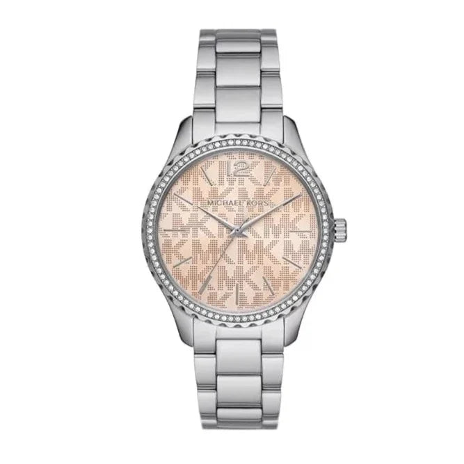 Michael Kors Layton Three Hand Pink Dial Silver Steel Strap Watch For Women - MK7298 Buy Now By Michael Kors