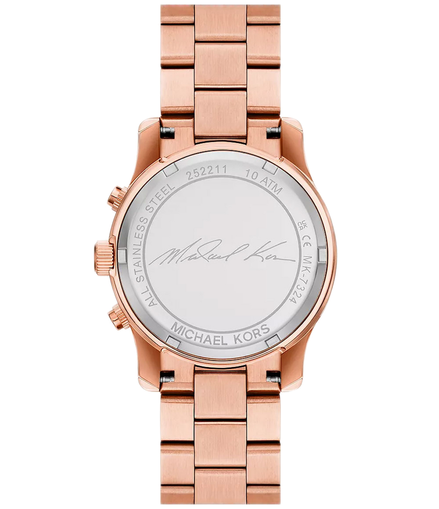 Michael Kors Runway Chronograph Rose Gold Dial Rose Gold Steel Strap Watch For Women - MK7324 Buy Now By Michael Kors