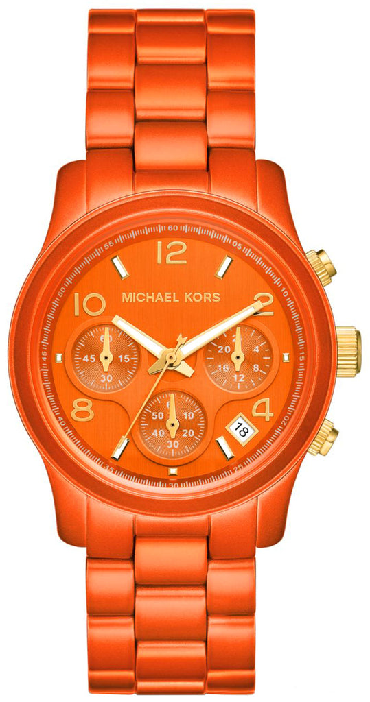 Michael Kors Runway Chronograph Limited Edition Orange Dial Orange Steel Strap Watch for - MK7477LE Buy Now By Michael Kors