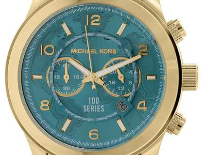 Michael Kors Runway Stop Hunger Blue Dial Gold Steel Strap Watch for Men - MK8315 Buy Now By Michael Kors