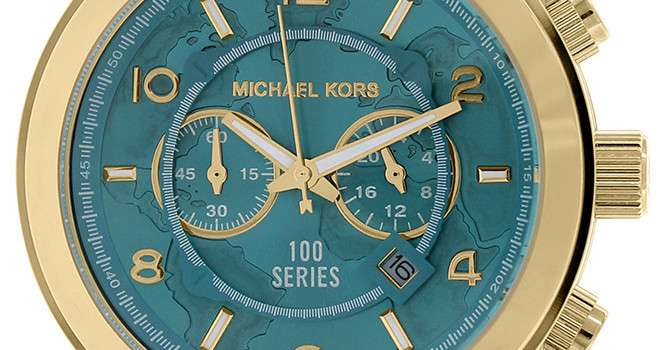 Michael Kors Runway Stop Hunger Blue Dial Gold Steel Strap Watch for Men - MK8315 Buy Now By Michael Kors