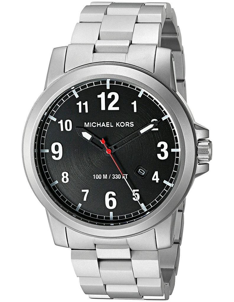 Michael Kors Paxton Analog Black Dial Silver Steel Strap Watch For Men - MK8500 Buy Now By Michael Kors