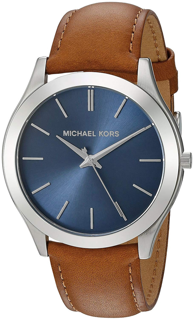 Michael Kors Slim Runway Analog Blue Dial Brown Leather Strap Watch For Men - MK8508 Buy Now By Michael Kors