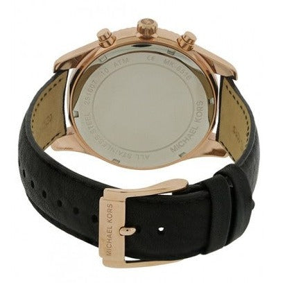 Michael Kors Lexington Chronograph Rose Gold Dial Black Leather Strap Watch For Men - MK8516 Buy Now By Michael Kors