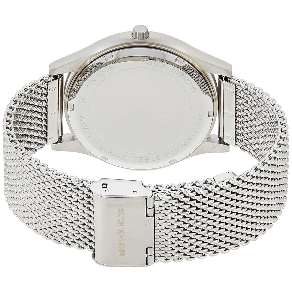 Michael Kors Slim Runway Analog Black Dial Silver Mesh Bracelet Watch For Men - MK8606 Buy Now By Michael Kors