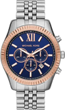 Michael Kors Lexington Chronograph Blue Dial Silver Steel Strap Watch For Men - MK8689 Buy Now By Michael Kors