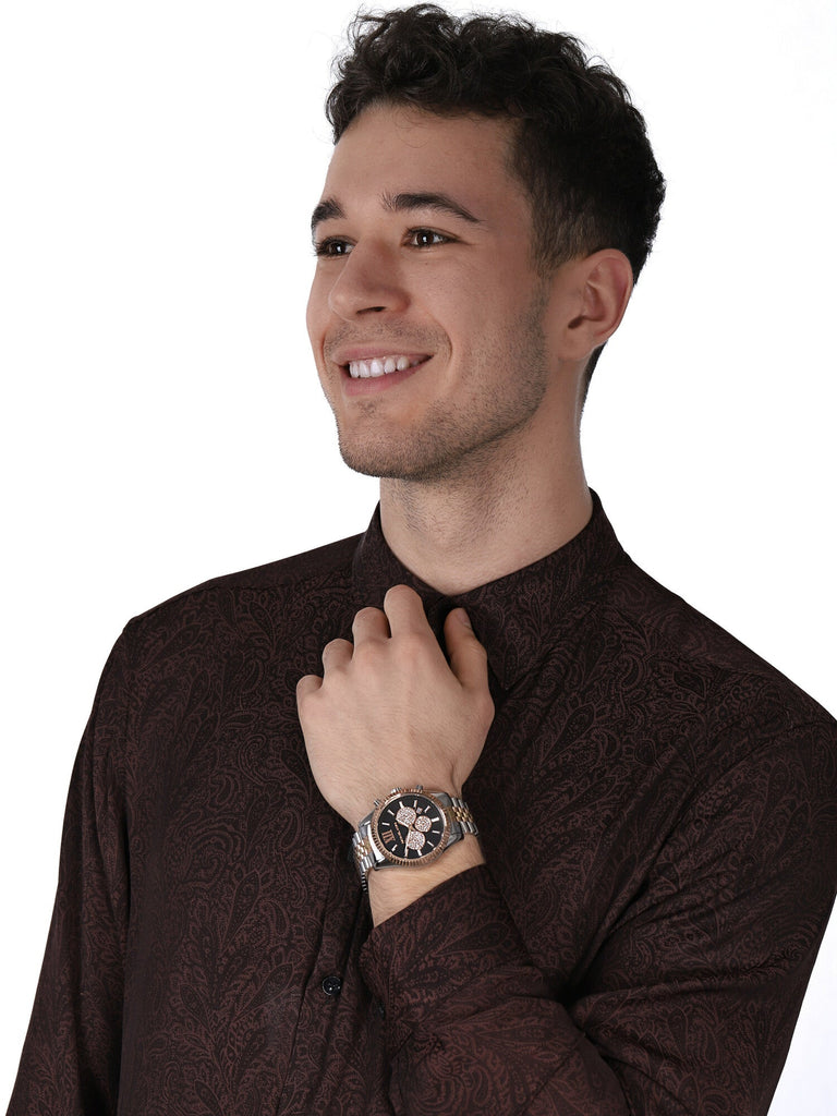 Michael Kors Lexington Chronograph Crystals Black Dial Two Tone Steel Strap Watch for Men - MK8714 Buy Now By Michael Kors