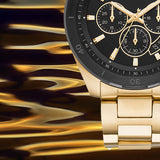 Michael Kors Brecken Chronograph Black Dial Gold Steel Strap Watch For Men - MK8848 Buy Now By Michael Kors