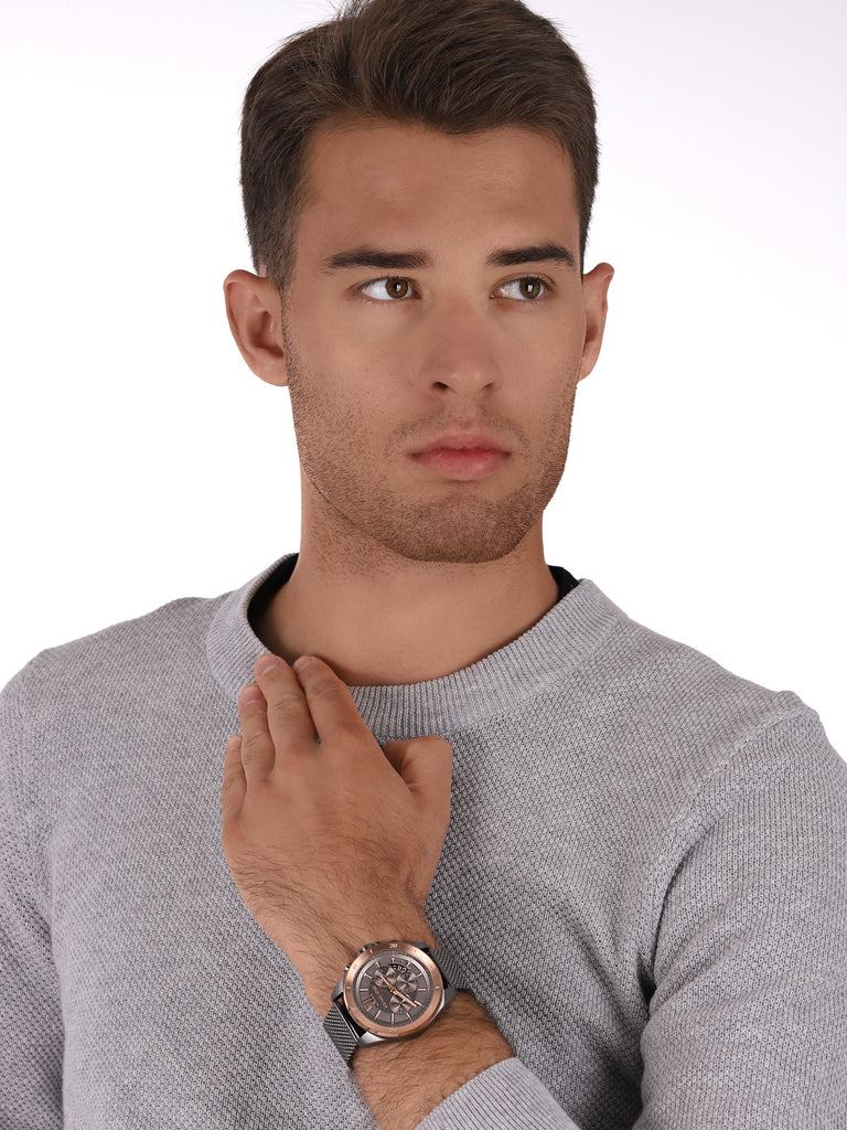 Michael Kors Brecken Chronograph Grey Dial Silver Mesh Strap Watch For Men - MK8868 Buy Now By Michael Kors