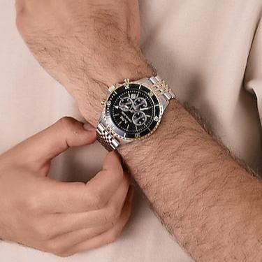 Michael Kors Bayville Chronograph Black Dial Two Tone Steel Strap Watch For Women - MK8872 Buy Now By Michael Kors