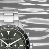 Michael Kors Layton Chronograph Green Dial Silver Steel Strap Watch For Men - MK8912 Buy Now By Michael Kors