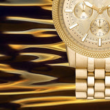 Michael Kors Hutton Chronograph Gold Dial Gold Steel Strap Watch For Men - MK8953 Buy Now By Michael Kors