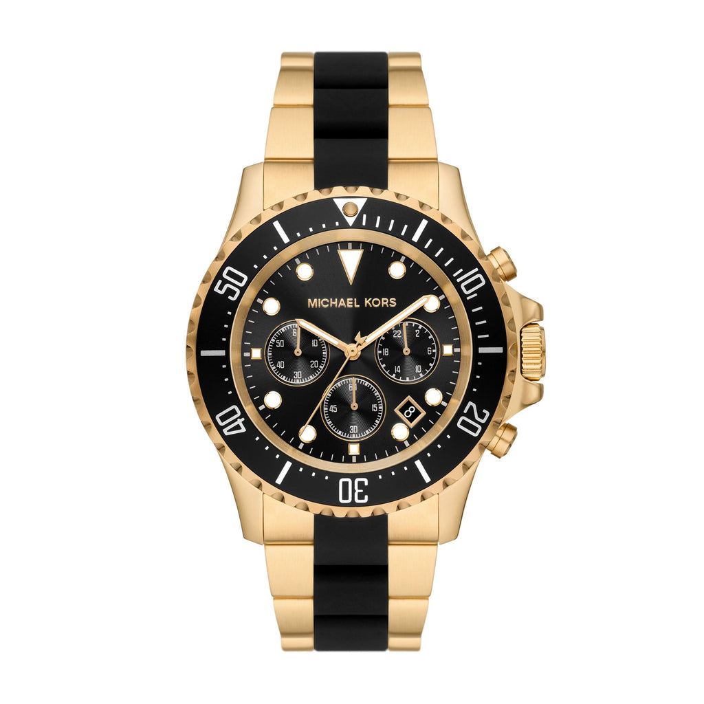 Michael Kors Everest Chronograph Black Dial Two Tone Steel Strap Watch For Men - MK8979 Buy Now By Michael Kors
