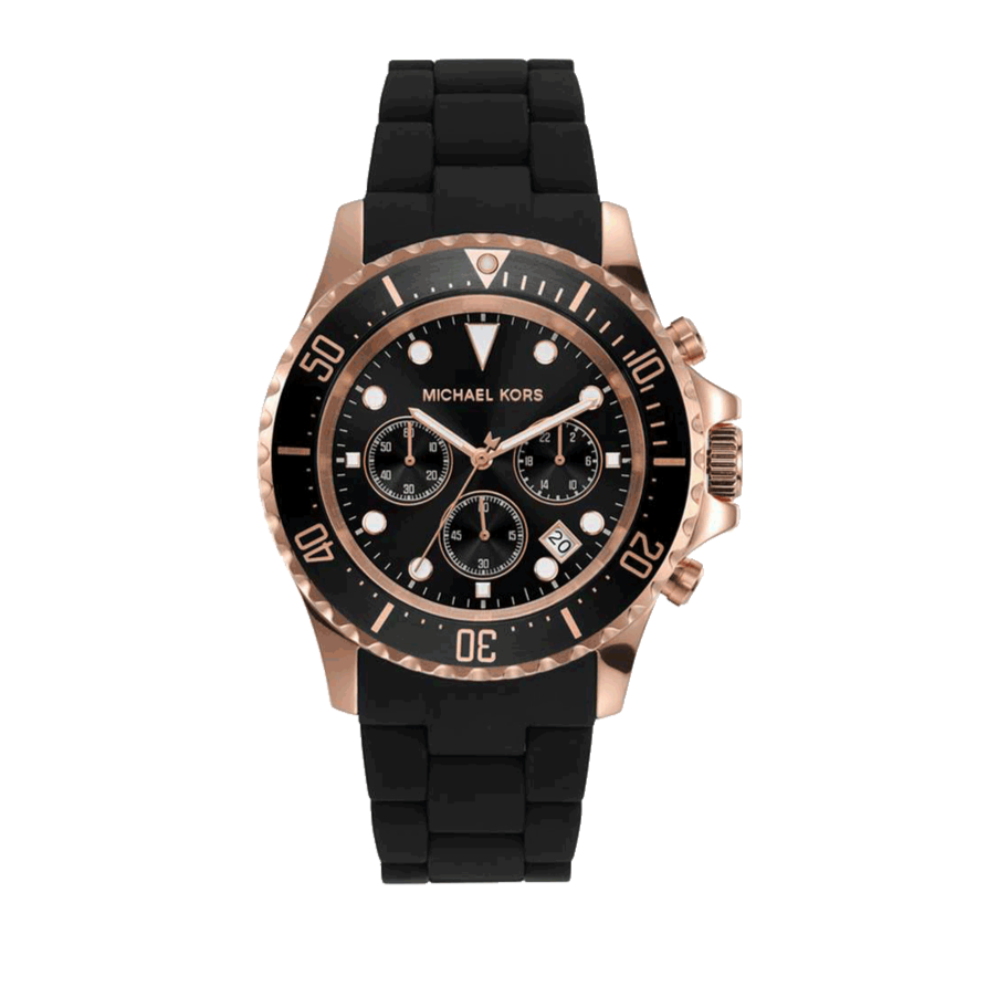 Michael Kors Everest Chronograph Black Dial Black Silicone Strap Watch For Men - MK9055 Buy Now By Michael Kors
