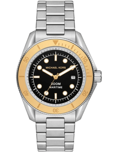 Michael Kors Maritime Analog Black Dial Silver Steel Strap Watch for Men - MK9161 Buy Now By Michael Kors