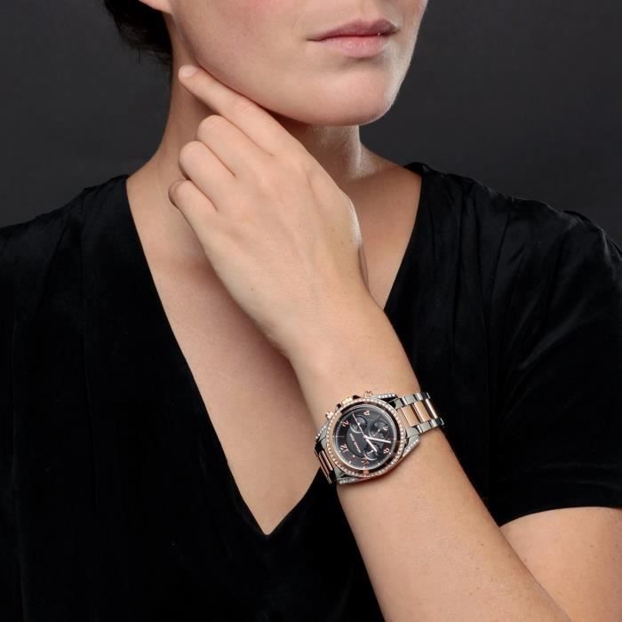 Michael Kors Blair Chronograph Black Dial Two Tone Steel Strap Watch For Women - MK6093 Buy Now By Michael Kors