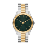 Michael Kors Slim Runway Quartz Green Dial Two Tone Steel Strap Watch for Women - MK9149 Buy Now By Michael Kors