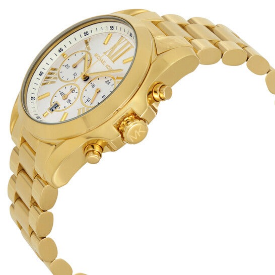 Michael Kors Bradshaw Chronograph White Dial Gold Steel Strap Watch For Women - MK6266 Buy Now By Michael Kors