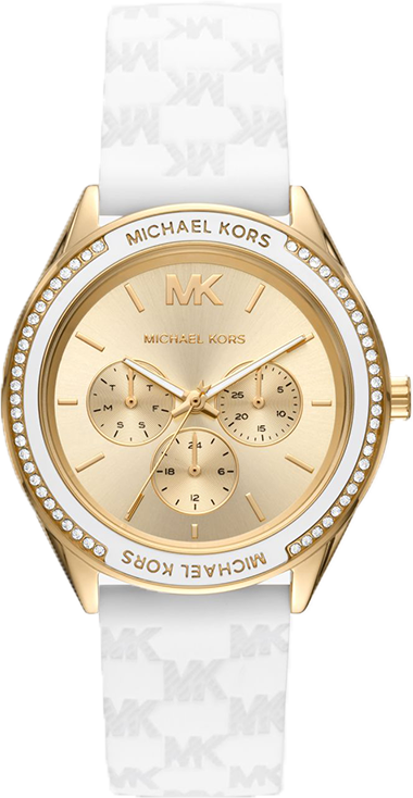 Michael Kors Jessa Quartz Gold Dial White Silicone Strap Watch For Women - MK7267 Buy Now By Michael Kors