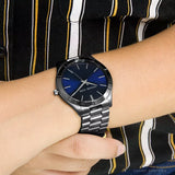 Michael Kors Slim Runway Blue Dial Grey Steel Strap Watch For Men - MK8584 Buy Now By Michael Kors
