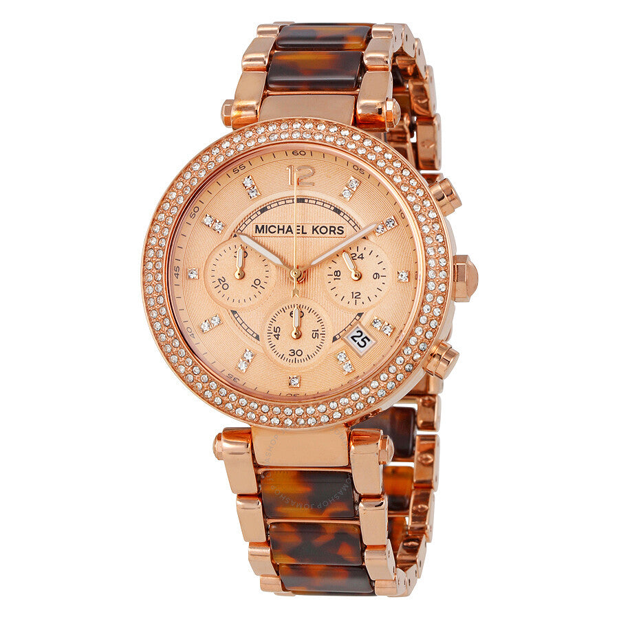 Michael Kors Parker Rose Gold Dial Two Tone Steel Strap Watch for Women - MK5538 Buy Now By Michael Kors