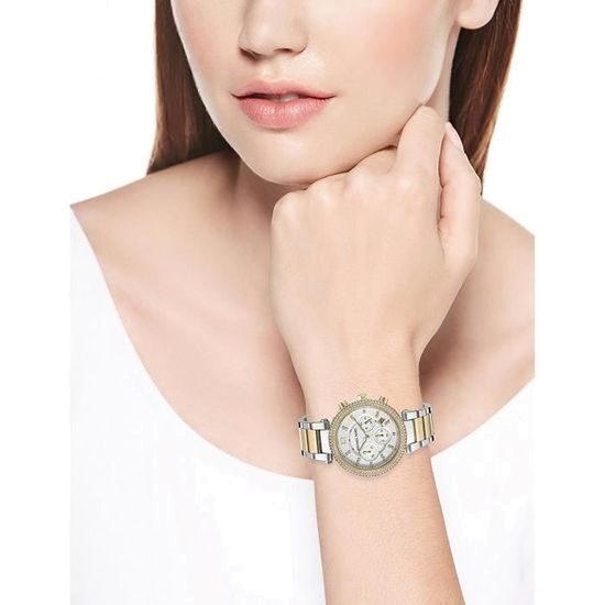 Michael Kors Parker White Dial Two Tone Steel Strap Watch for Women - MK5626 Buy Now By Michael Kors