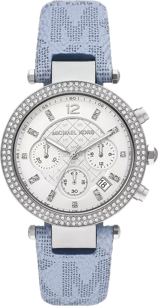 Michael Kors Parker Silver Dial Blue Leather Strap Watch For Women - MK6936 Buy Now By Michael Kors