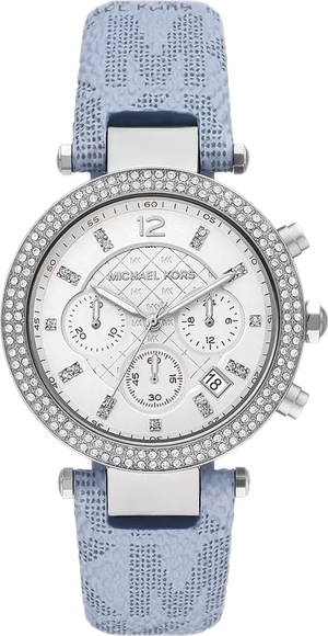 Michael Kors Parker Silver Dial Blue Leather Strap Watch For Women - MK6936 Buy Now By Michael Kors