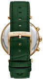 Michael Kors Parker Chronograph Green Dial Green Leather Strap Watch For Women - MK6985 Buy Now By Michael Kors