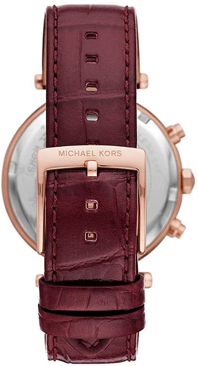 Michael Kors Parker Chronograph Red Dial Red Leather Strap Watch For Women - MK6986 Buy Now By Michael Kors